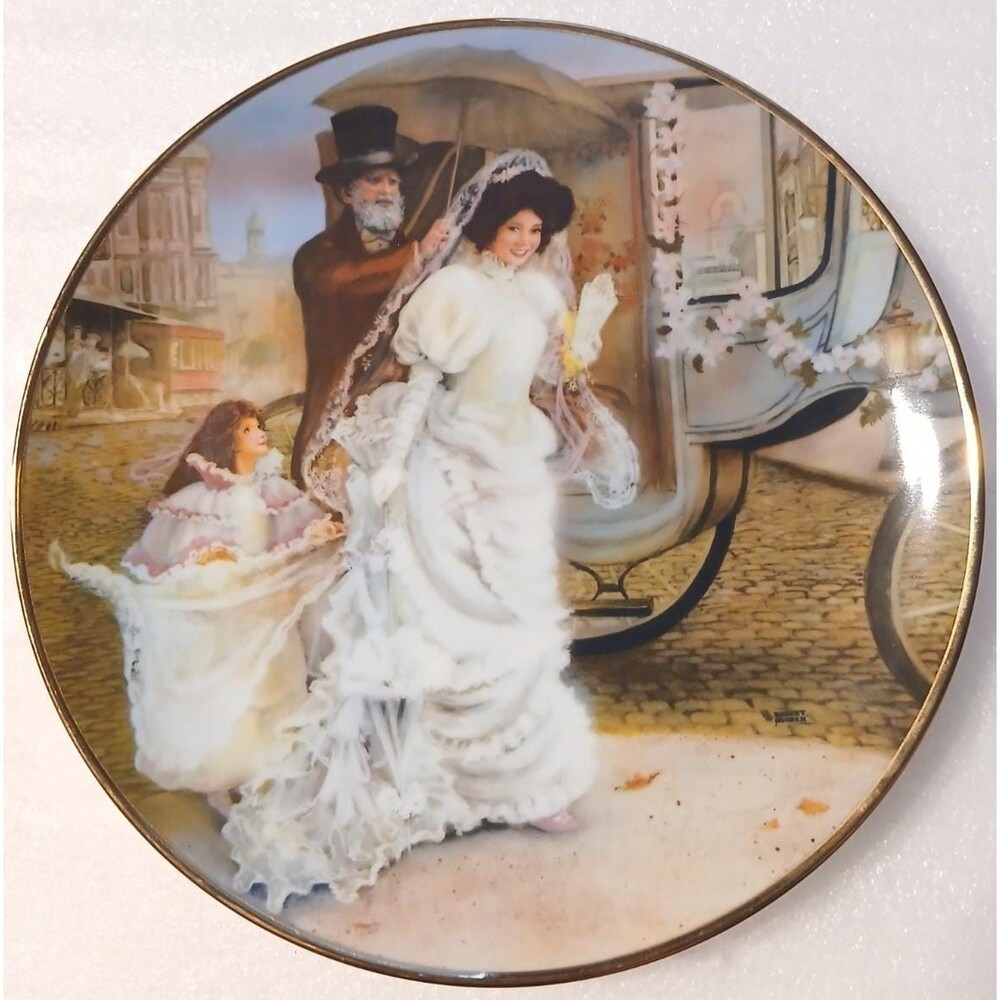 1986 Jacqueline Portraits of American Brides Collector Plate Rob Sauber 24K Trim